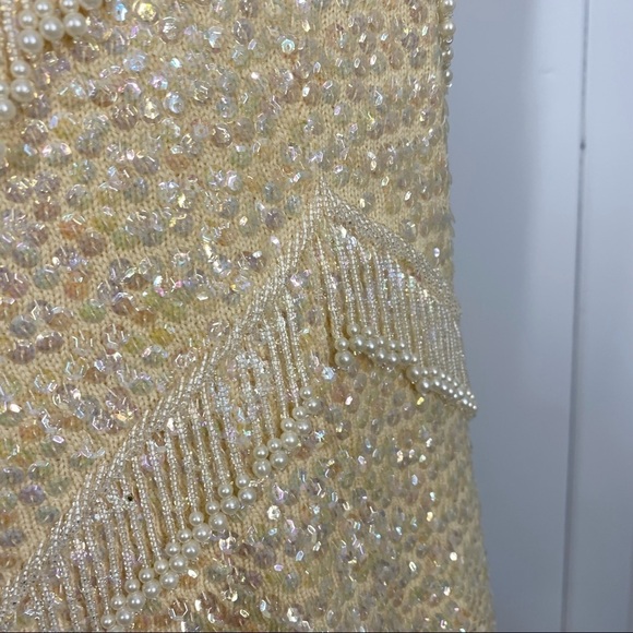 VINTAGE 1970s Hand Beaded Wool Sleeveless Top - Picture 6 of 7